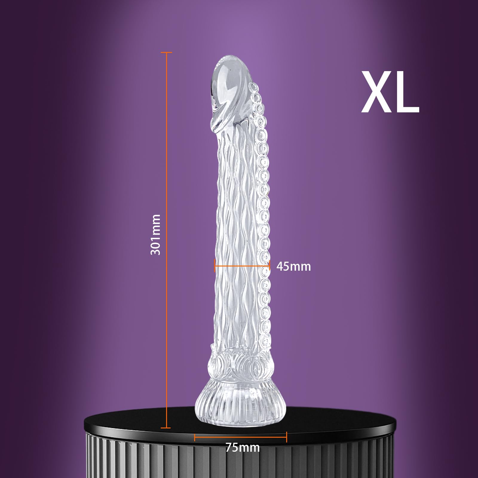 Anal Dildo Transparent Dildos,Neu Dildo 301mm mit Dildo Saugnapf,Analplug SM Sex Spielzeug Beide,Riesen Dildo xxl Diloschwanz für Frauen,Analdilos Herren Analkette Anal Toy (XL)