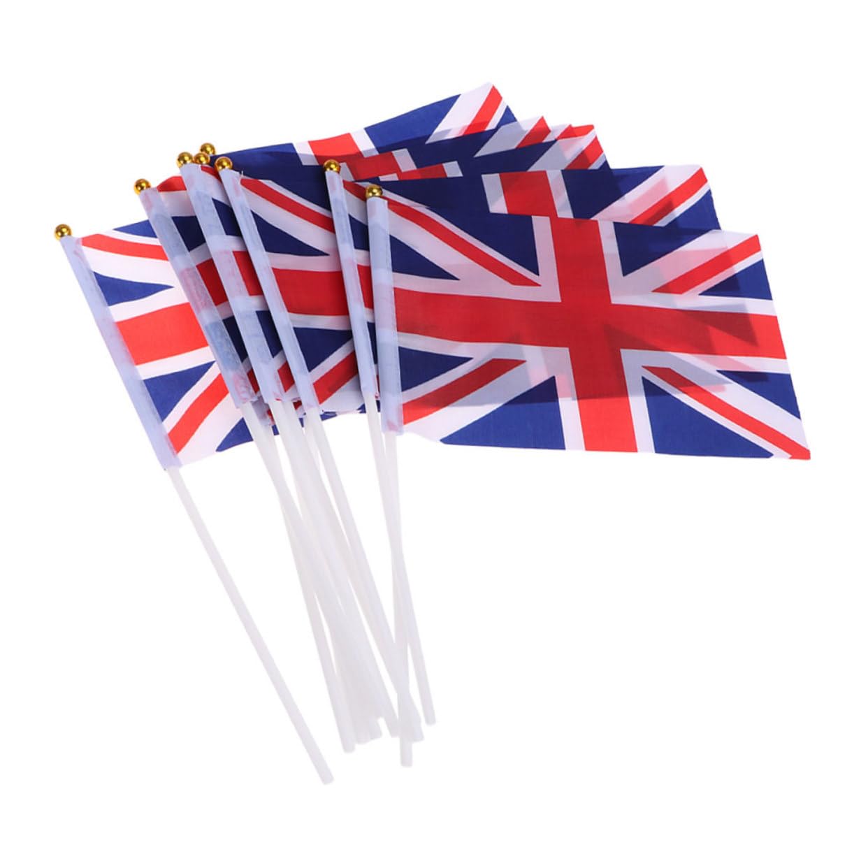 Drapeaux Britanniques à la main avec mât | Lot de 25 pour célébrations