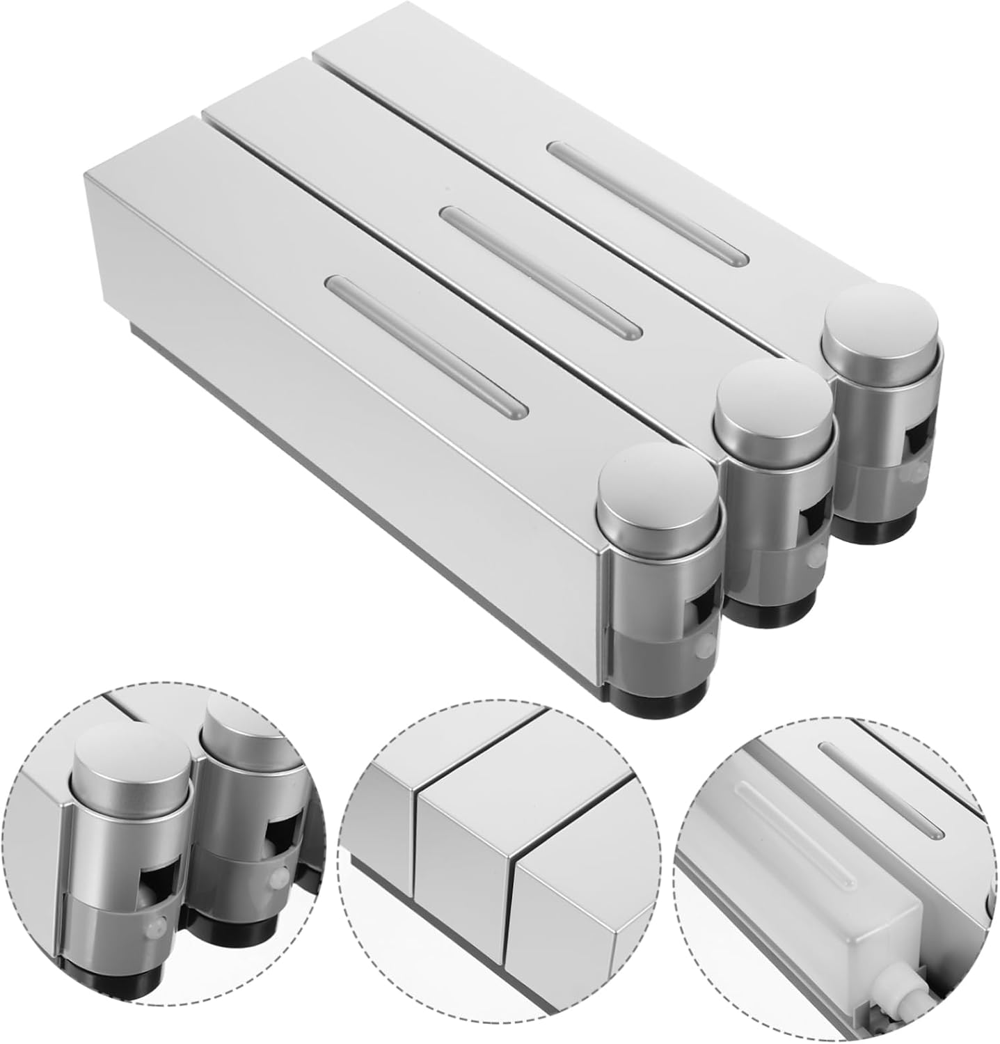 Wall Mounted Soap Dispenser Chamber Body Wash and Shampoo Organizer for Shower Space-Saving Design and Stylish Bathroom Accessory Finish