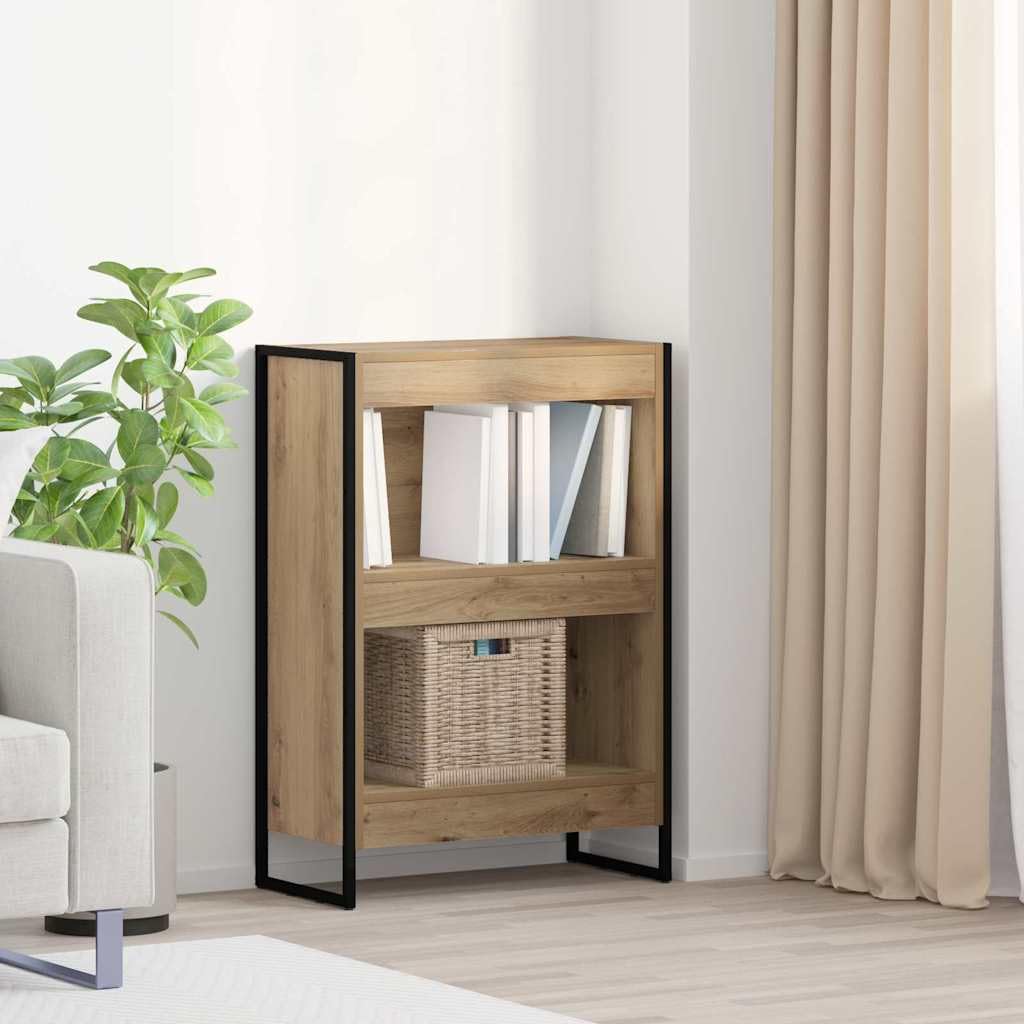 Estantería artesanal de roble 80 x 30 x 155 cm, estructura de madera maciza, 3 compartimentos, moderna estantería para sala de estar, dormitorio, hogar, oficina