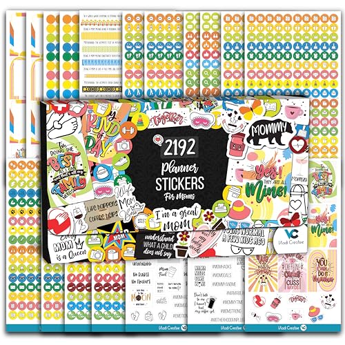 2190+ pcs Busy Mom Planner Stickers - 18 Sheets -