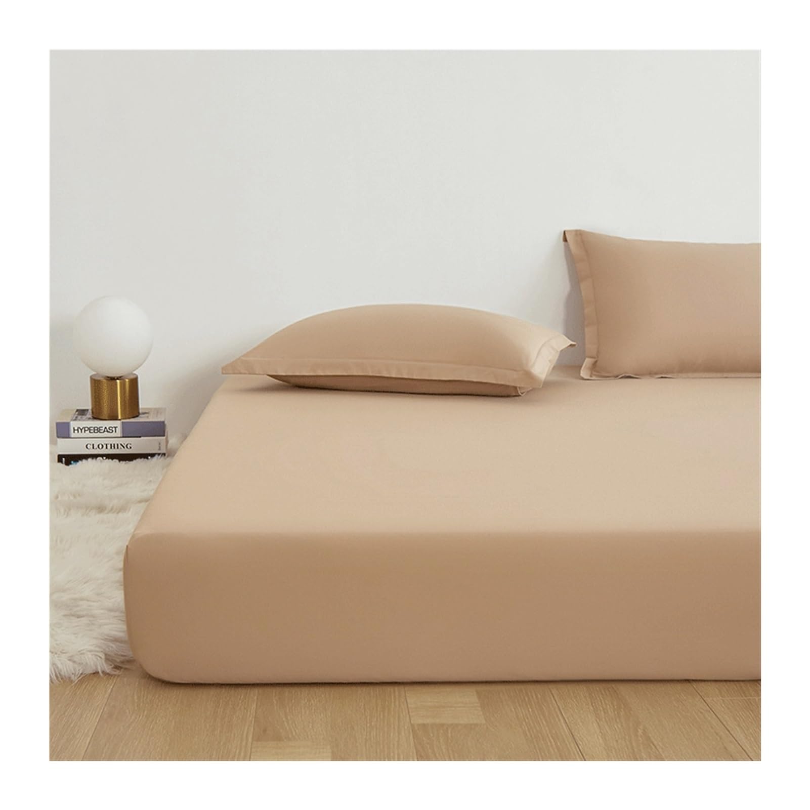hoeslaken 90x200cm hotel katoen percal beige