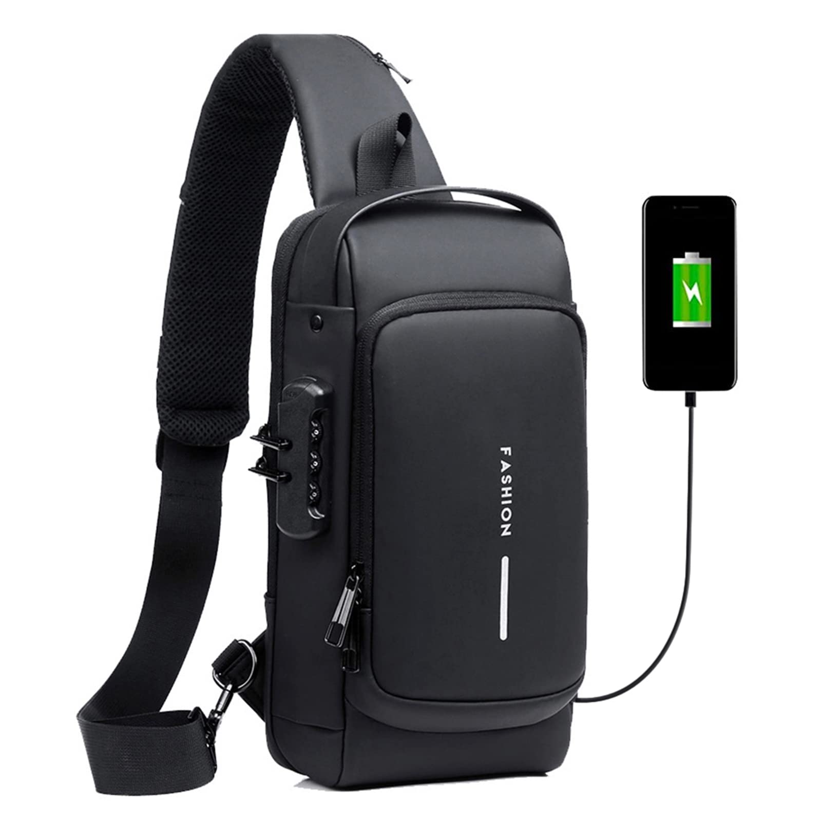 Homesen Mochila masculina com cadeado à prova d'água anti-roubo bolsa ...