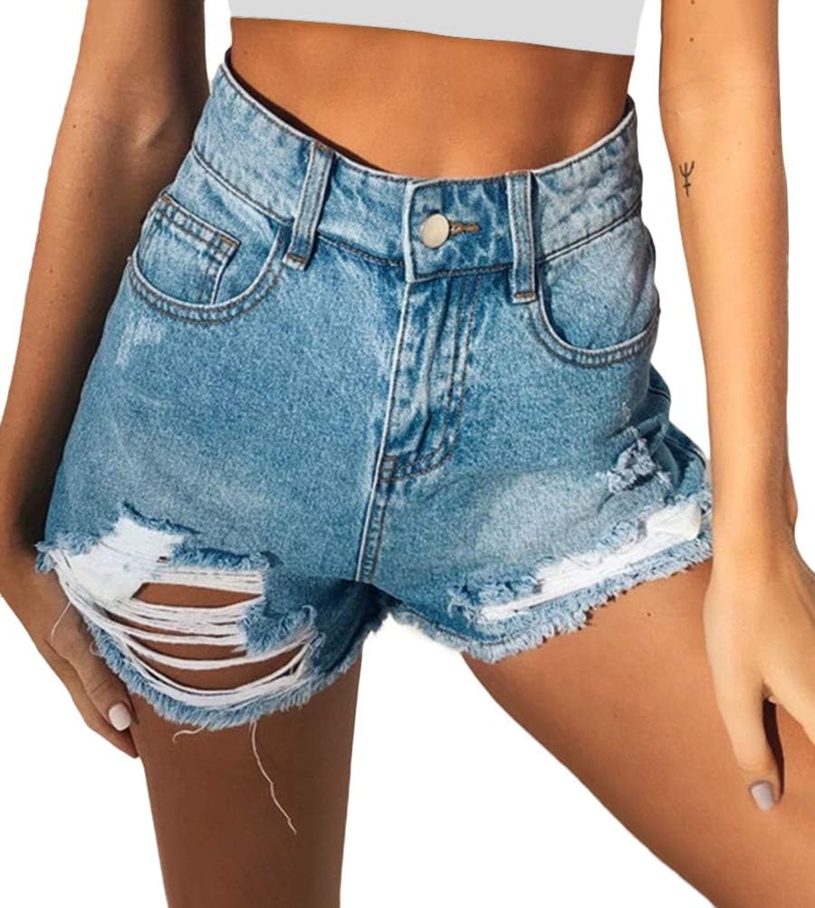 OranDesigne Women's Bermuda Shorts, Summer Jeans Shorts, High