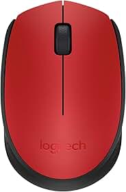 Mouse sem fio Logitech M170 com Design Ambidestro Compacto, Conexão USB e Pilha Inclusa - Vermelho