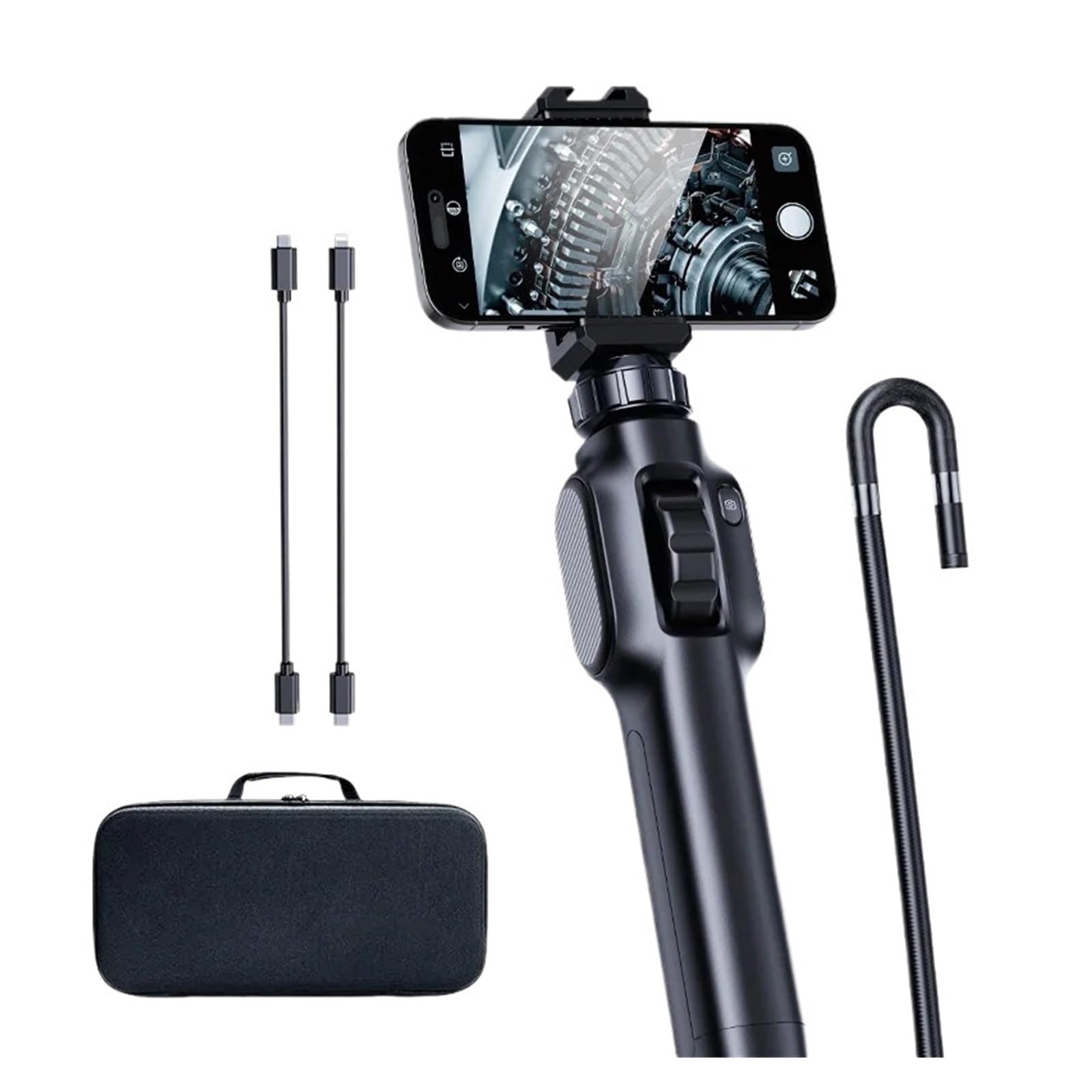 Przemysłowa Kamera Endoskopowa 2MP Z Ekranem IPS 4,3 Cala Obrót O 360 Stopni Kamera Inspekcyjna Boroskop Do Rur Samochodowych(100cm,8mm phone system)