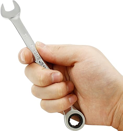 Miniatura 5 de Llave combinada de trinquete de 0.433 in, llave de trinquete métrica de 72 dientes SAE 12 puntos de trinquete de caja terminada herramientas