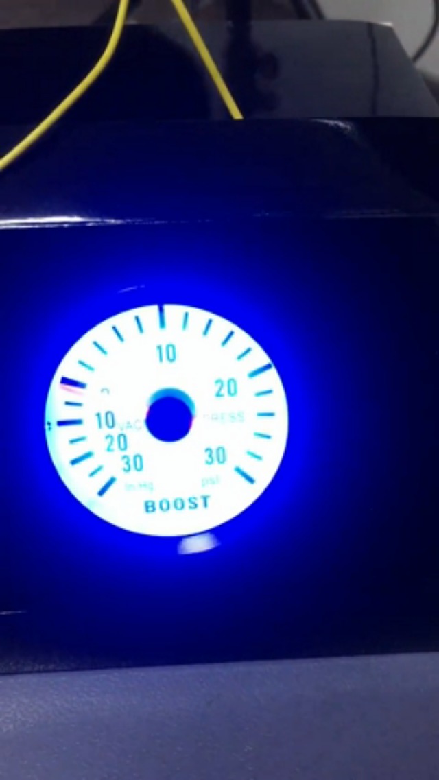 Jauge Turbo Boost / Vide 52mm LED Bleu 0-30 PSI - Universelle 12V, Pointeur Précis Pour Voiture Moteur Turbo