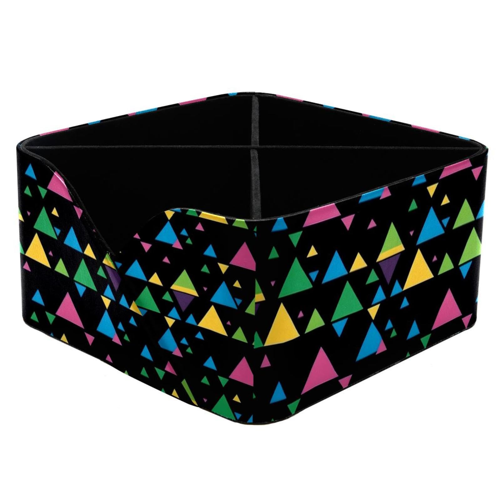 Porte-stylo rectangulaire à double compartiment pour rangement papeterie et maquillage géométrique