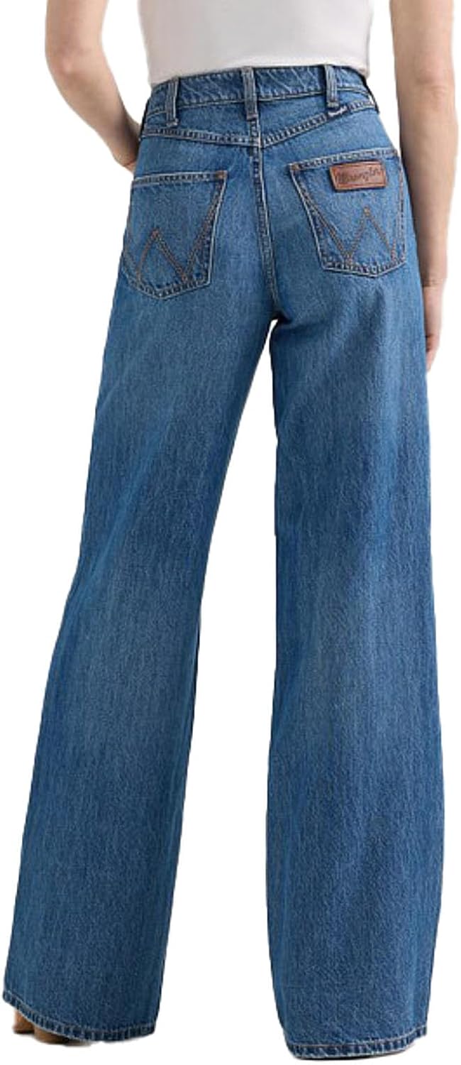 Wrangler Womens Yvette High Rise Wide Leg Jean Denim 29x34