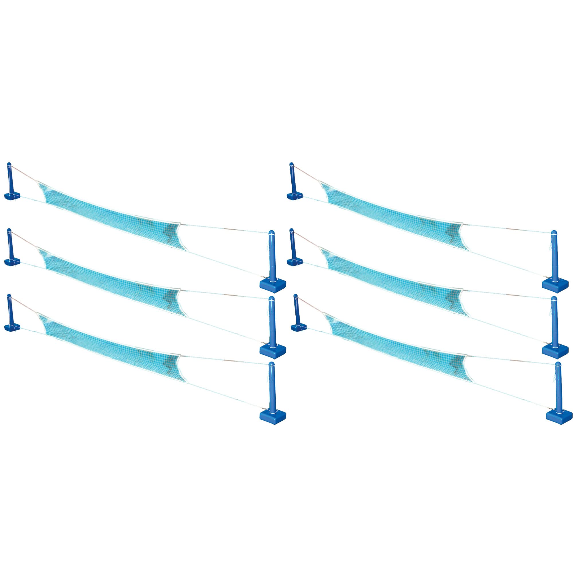 Swimline Cross In Ground Swimming Pool Outdoor Durable Nylon Toy Game Sport Volleyball Net with Ball and Weighted Supports (6 Pack)