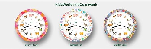 Miniatura 4 de KOOKOO Kids World Sunny Flower - Reloj de pared para niños con sonidos naturales, 12 animales de granja