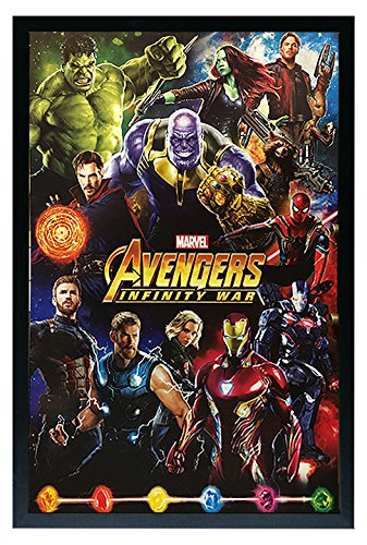 Avengers Infinity War Marvel Framed Movie Poster 24x36. Framed on a Black Frame. Made in USA.