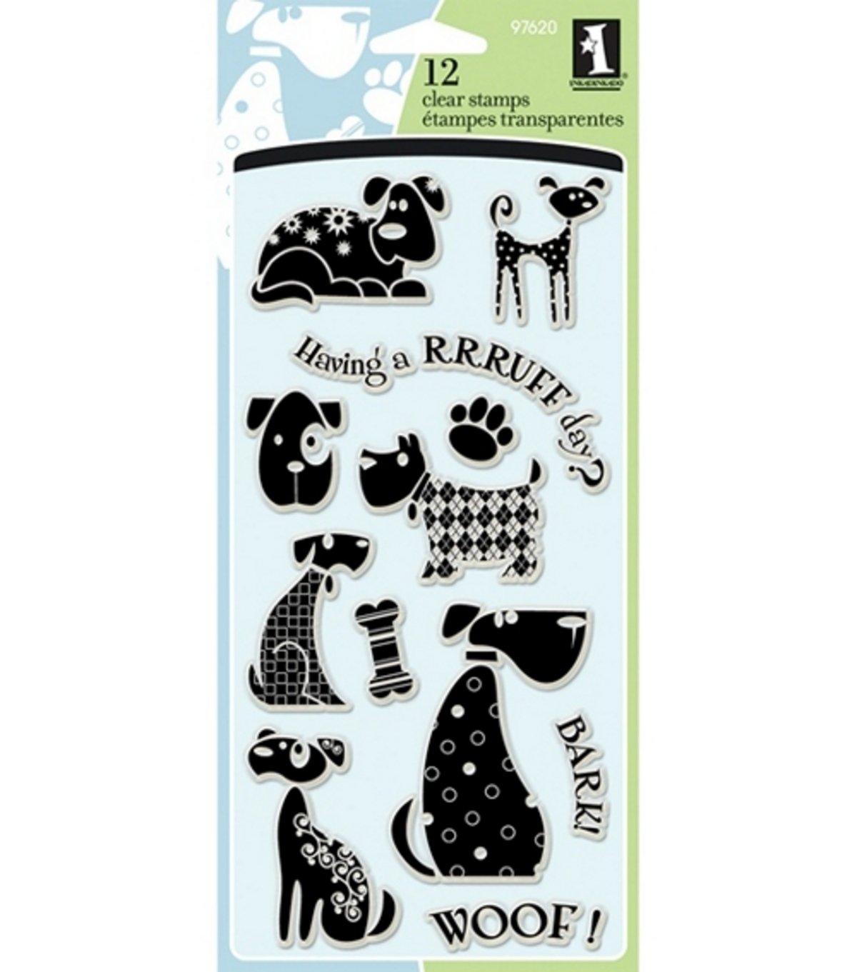 Clear Dog Stamp Set for Scrapbooking and Card Decorating, 12pc
