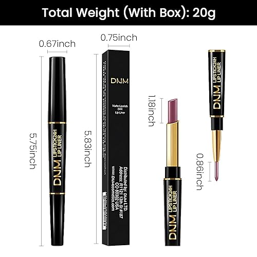 Miniatura 33 de evpct DNM Juego de 1 delineador de labios y lápiz labial rojo oscuro profundo, para mujer, tono mate, tinte labial de larga duración y resistente al