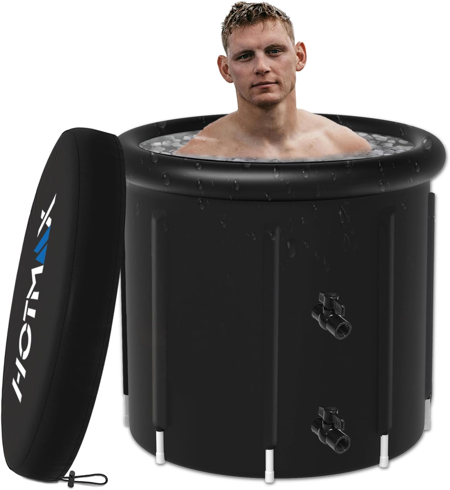 HotMax Ice Bath Tub with Water Chiller Interfaces, 8-Leg Cold Water Therapy Tub for Recovery, 5 Layers Cold Plunge Tub, Portable Bathtub Adult