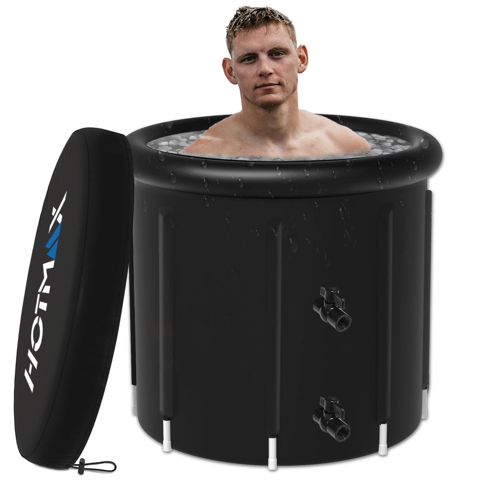 HotMax Ice Bath Tub with Water Chiller Interfaces, 8-Leg Cold Water Therapy Tub for Recovery, 5 Layers Cold Plunge Tub, Portable Bathtub Adult