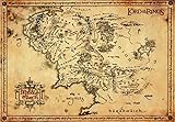 Dimensiones: 68 x 47 cm 1art1 El Señor De Los Anillos - Pergamino Mapa De La Tierra Media Póster Impresión Artística (68 x 47cm)