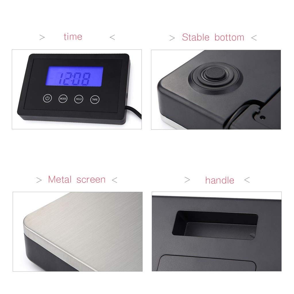 Elektronische Waage für Postpakete, hochpräzise LCD-Plattform, Express-Gepäck-Digitalwaage aus Edelstahl – 180 kg 400 lb Kapazität