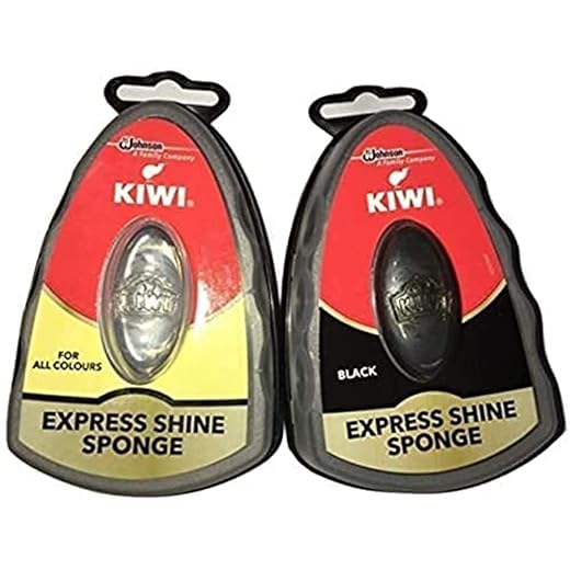 Kiwi Express Shoe Shine Sponge, Black and neutral 0.2 fl oz (Black & Neutral (1 Each))