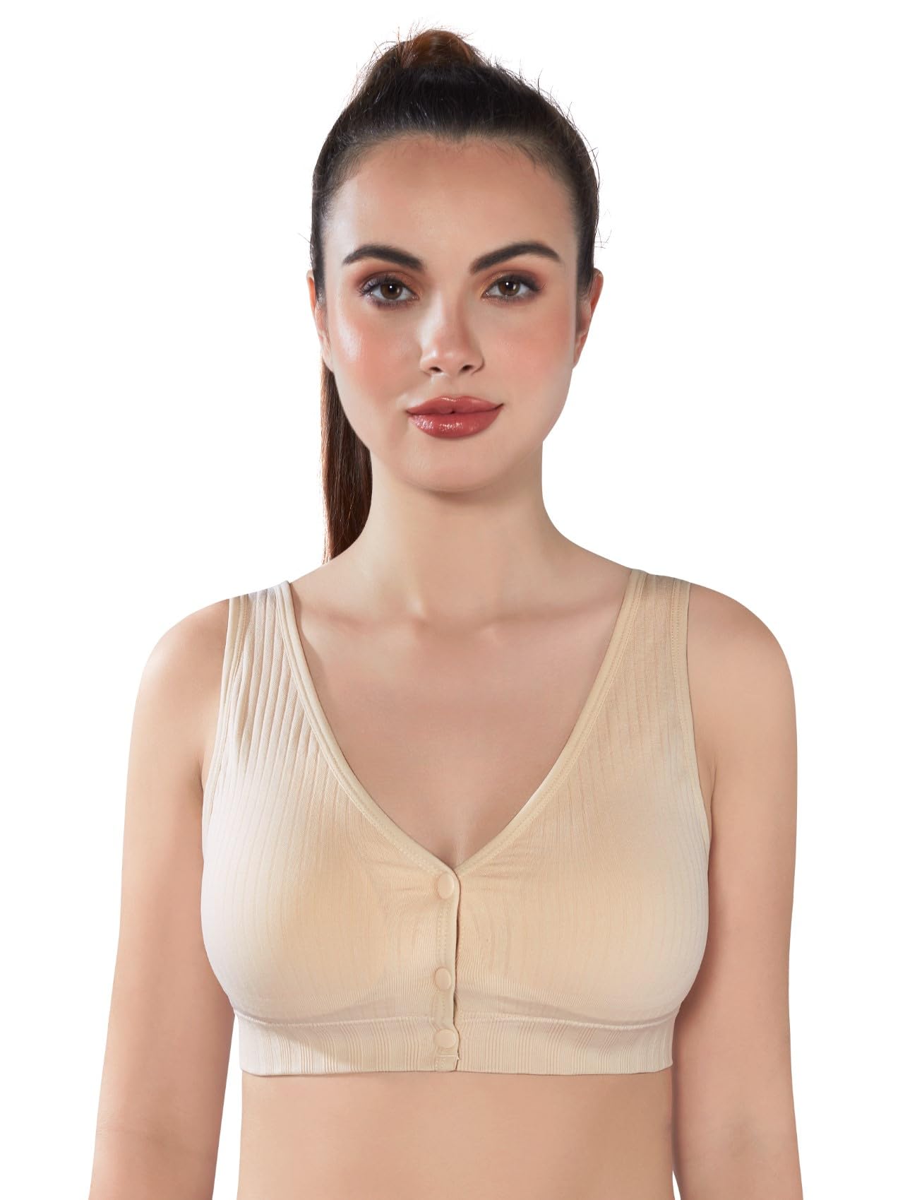 plumbury Women's Lightly Padded Front Open Maternity|Nursing|Feeding Post Sugery Every Day Bra,Size 32 to 38-picture-41