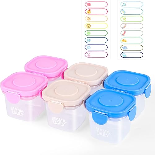 MAMA DAILY Recipiente portátil apilable para alimentos para bebés a prueba de fugas microondas congelador con caja de cubitos de hielo que bloquea