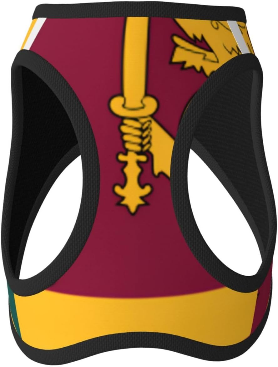 Sri Lanka Flag Pet Vest Small Size Dog Harness and Leash Set for Training, Reflective & Adjustable Without Accessories Medium