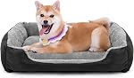 DogBaby Dog Bed, Orthopedic Dog Beds for Medium Large Dogs, Washable Dog Bed Comfortable and Breathable Dog Bed Medium, Soft Cotton Large Dog Couch Pet Bed with Sides