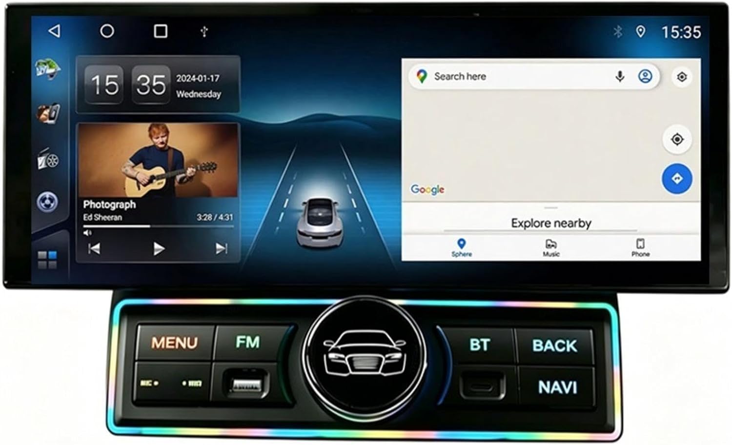 Android 15 Double Din Car Stereo 12.3\