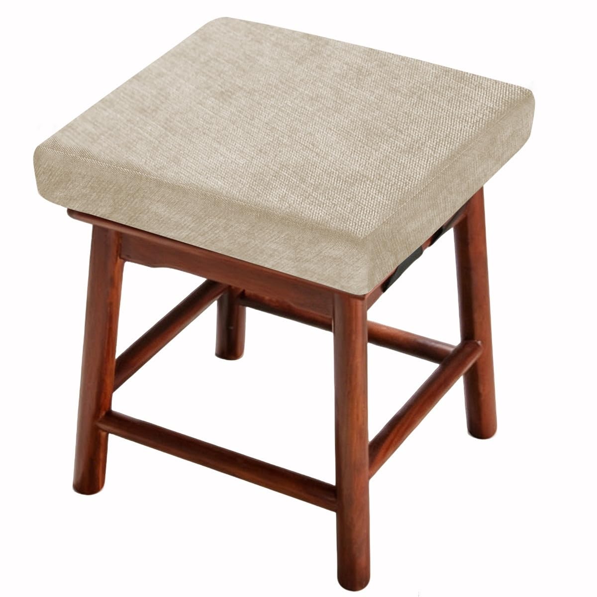 Coussin de tabouret de bar carré en chenille marron clair de 50x50 cm pour chaise haute de cuisine