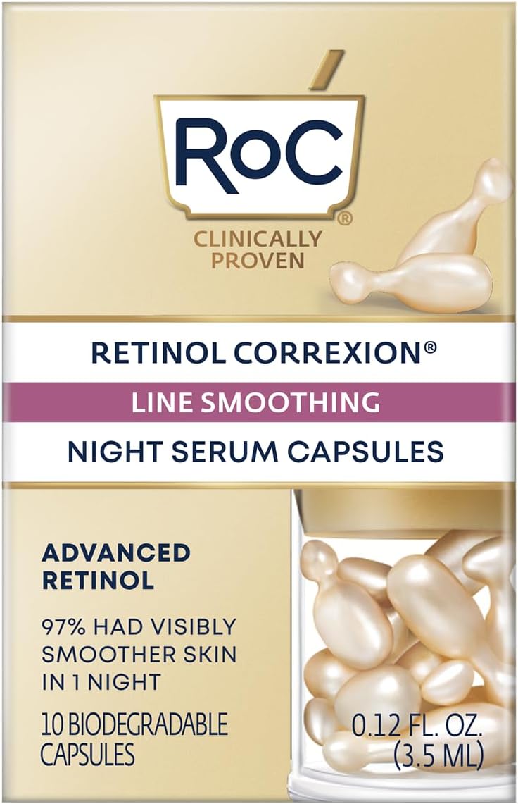 Retinol Correxion Line Smoothing Night Serum Capsules - Daily Anti-Wrinkle & Anti-Aging Treatment - Visibly Reduces Fine Lines & Wrinkles - Overnight Skincare - 10 Capsules