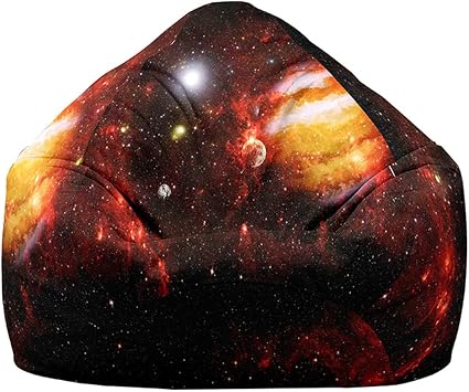 Bean Bag Chair Cover, No Filler Sofa Cover for Kids Adults, Washable Soft Stuffed Toys Storage Starry Sky Bean Bag Cover Living Room Tatami Lazy Sofa Cover X-Large,Gold