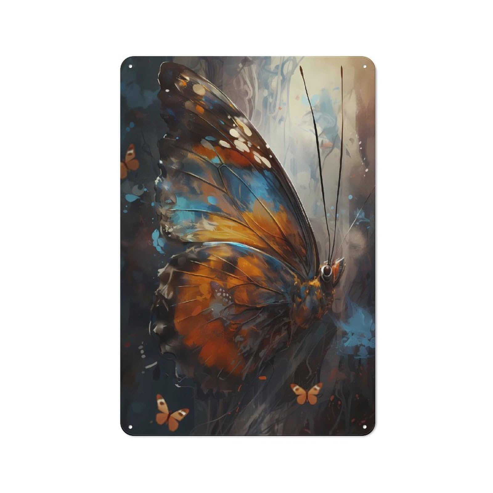 Retro Metal Sign 30x20cm Featuring Butterfly Lovely, Home Bar Decor for Pub, Home Bar, Shed Or Man Cave