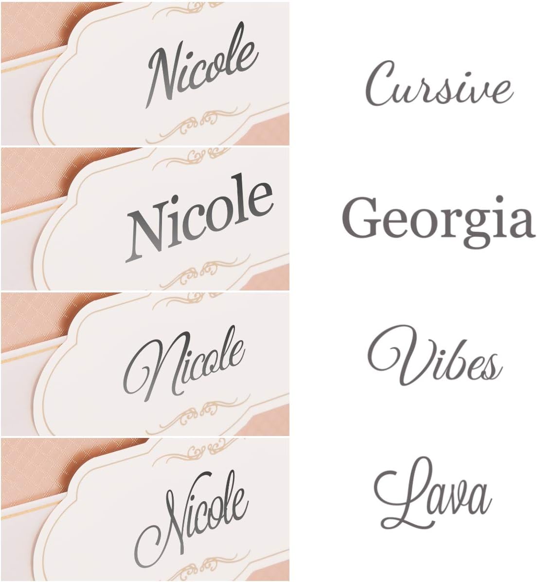 Merry Expressions Personalized Custom Card - 7.5" x 4.5" Gold Foil Edges Printed Sign For Rose Gold Card Box Sign Only Without Box With Adhesive Strips on the Back