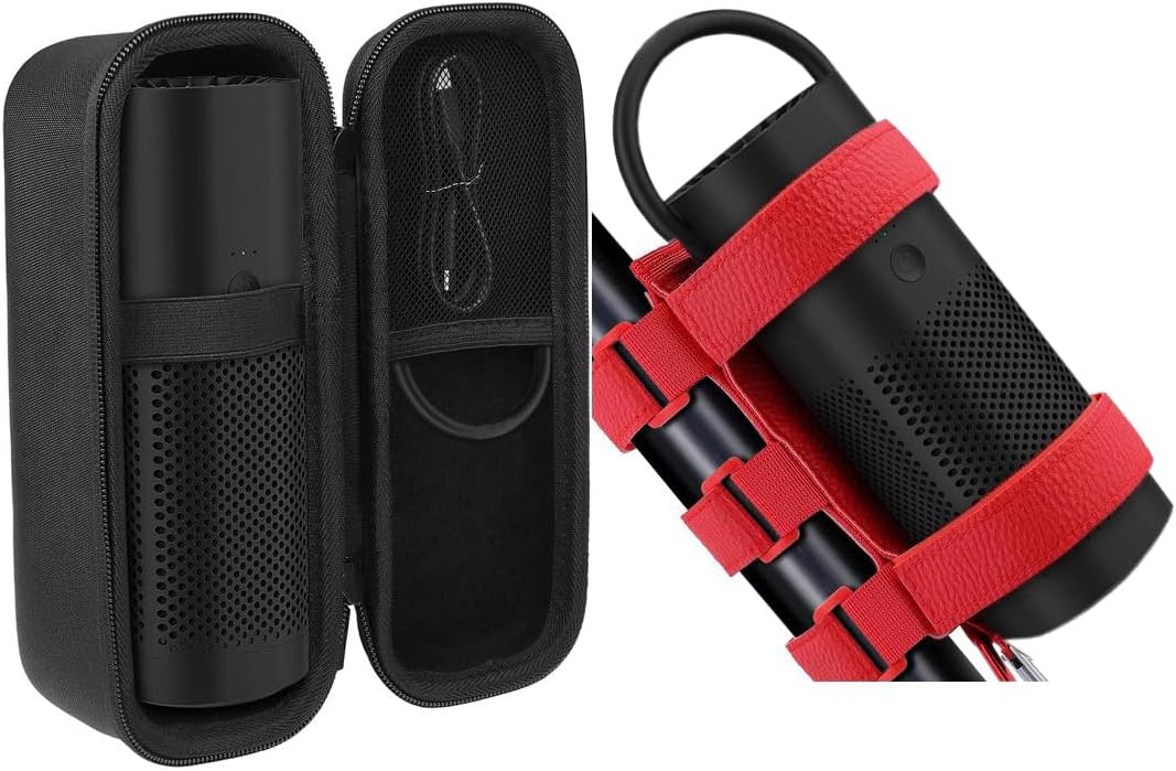 co2CREA Hard Case + Adjustable Monut Strap Bundle for Pure Enrichment PureZone Mini Portable Air Purifier – Protective Carrying Case with Multi-Purpose Mount for Car, School & Office Use