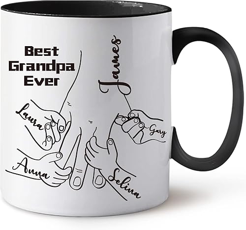 Regalos de cumpleaños para el día del padre de hija, hijo, niños, taza personalizada para papá, papá, abuelo con nombre de 11 onzas, regalo único de