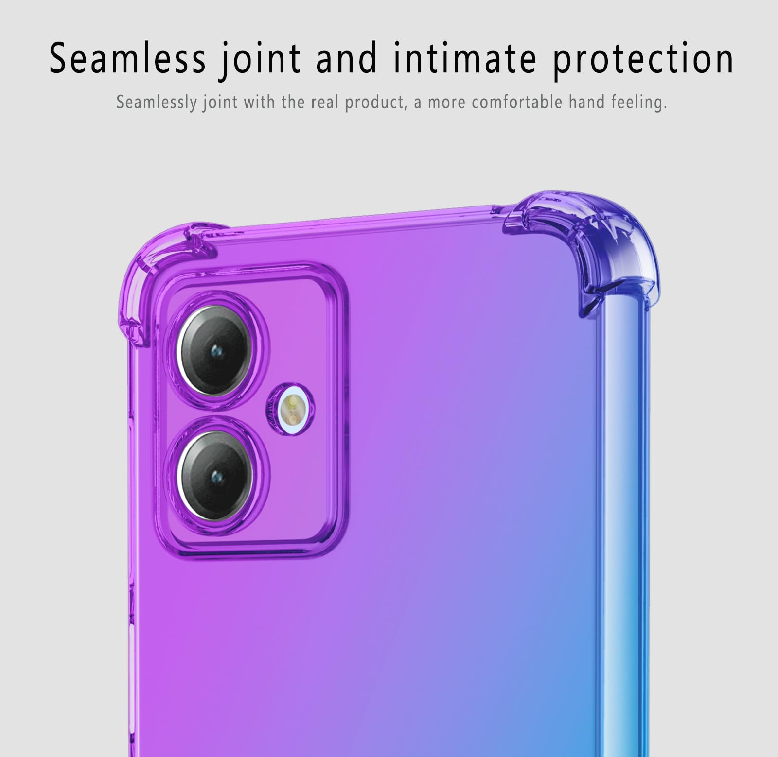 Custodia In Silicone TPU Sfumato Per Motorola Moto G52 - Blu E Rosa, Morbida E Antiurto - 4