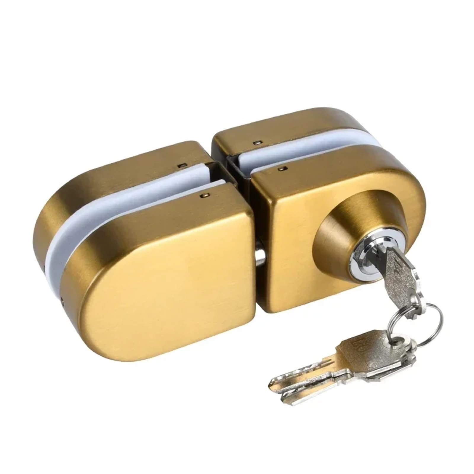 Cerradura Para Puerta De Vidrio Cerradura de vidrio templado sin marco for oficina, pestillo perilla puerta corredera, agujeros, for 8-12mm espesor, acero inoxidable(Brushed Silver-B)