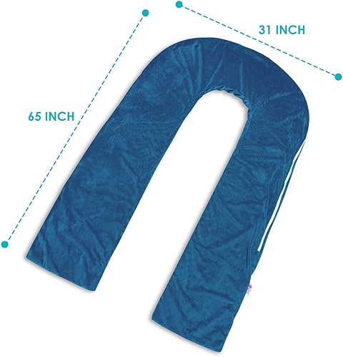 Miniatura 3 de Meiz Funda de almohada de embarazo de cuerpo completo, funda de almohada de embarazo de terciopelo suave, funda de repuesto para almohada de 65 x 31