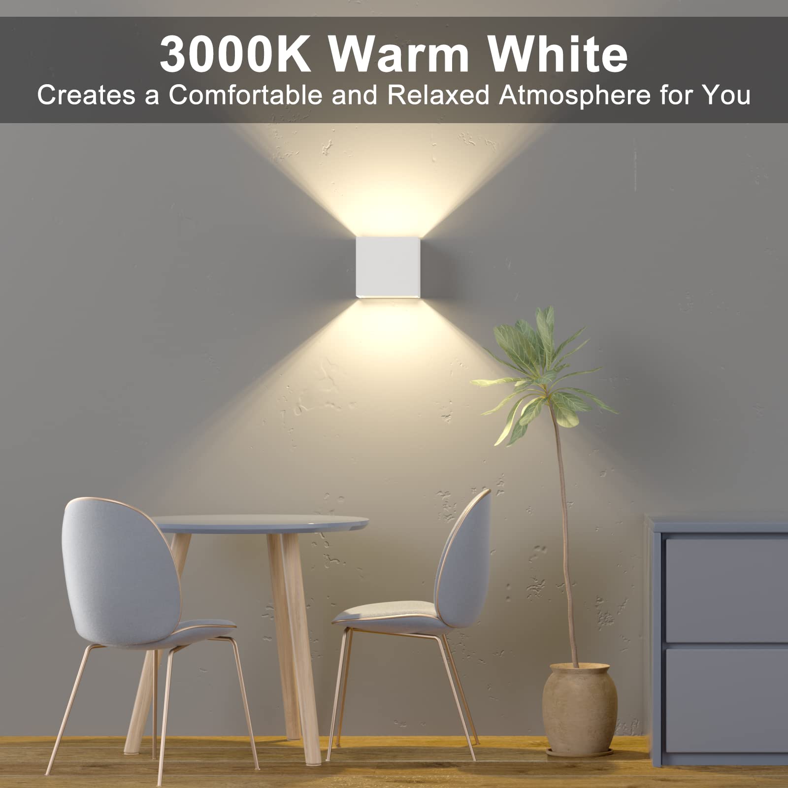 4 Pezzi 7W Applique da Parete Esterno Interni LED Lampada, IP65 Lmpermeabili con Lampadina Sostituibile G9 LED, Bianco Caldo 3000K, Angolo del Fascio Regolabile Applique, Guscio Bianco