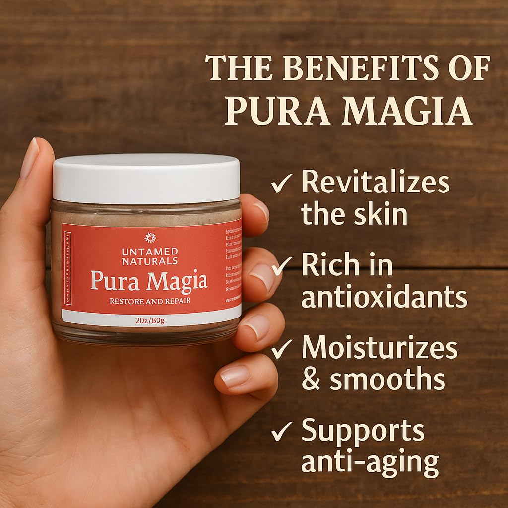 Untamed Naturals Tepezcohuite facial moisturizer, tepezcohuite cream root from Mexico, skin repair, night cream, Pura Magia face cream 2oz/60g