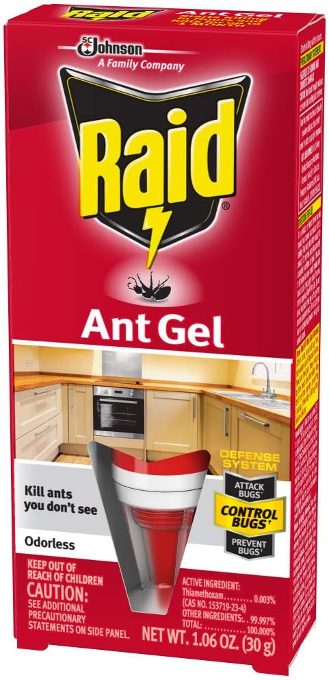 Raid Ant Gel, Kills Ants You Don't See, Continues Killing for up to 1 Month, Odorless Bug Control, 1.06 oz