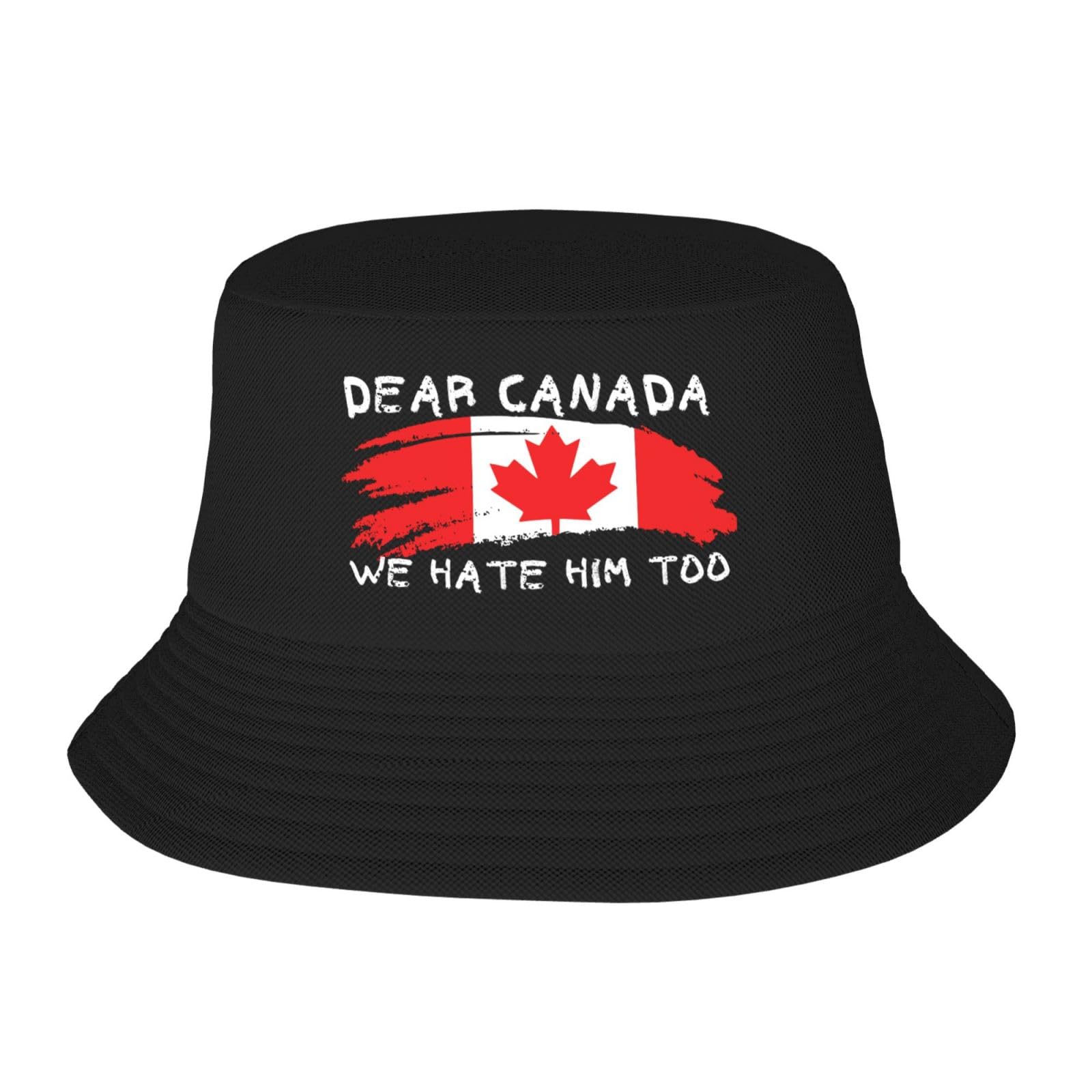 Dear Canada We Hate Him Too Bucket Hats Fashion Sun Cap Summer Beach Fishing Fisherman Caps Black