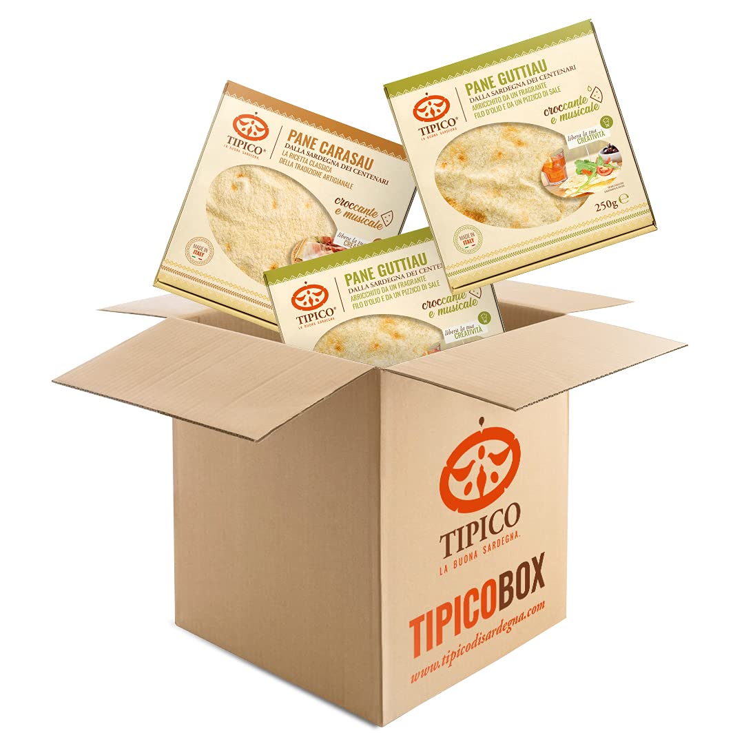 Box misto pane Tipico di Sardegna - 5 confezioni di Pane Carasau e 5 confezioni di Pane Guttiau