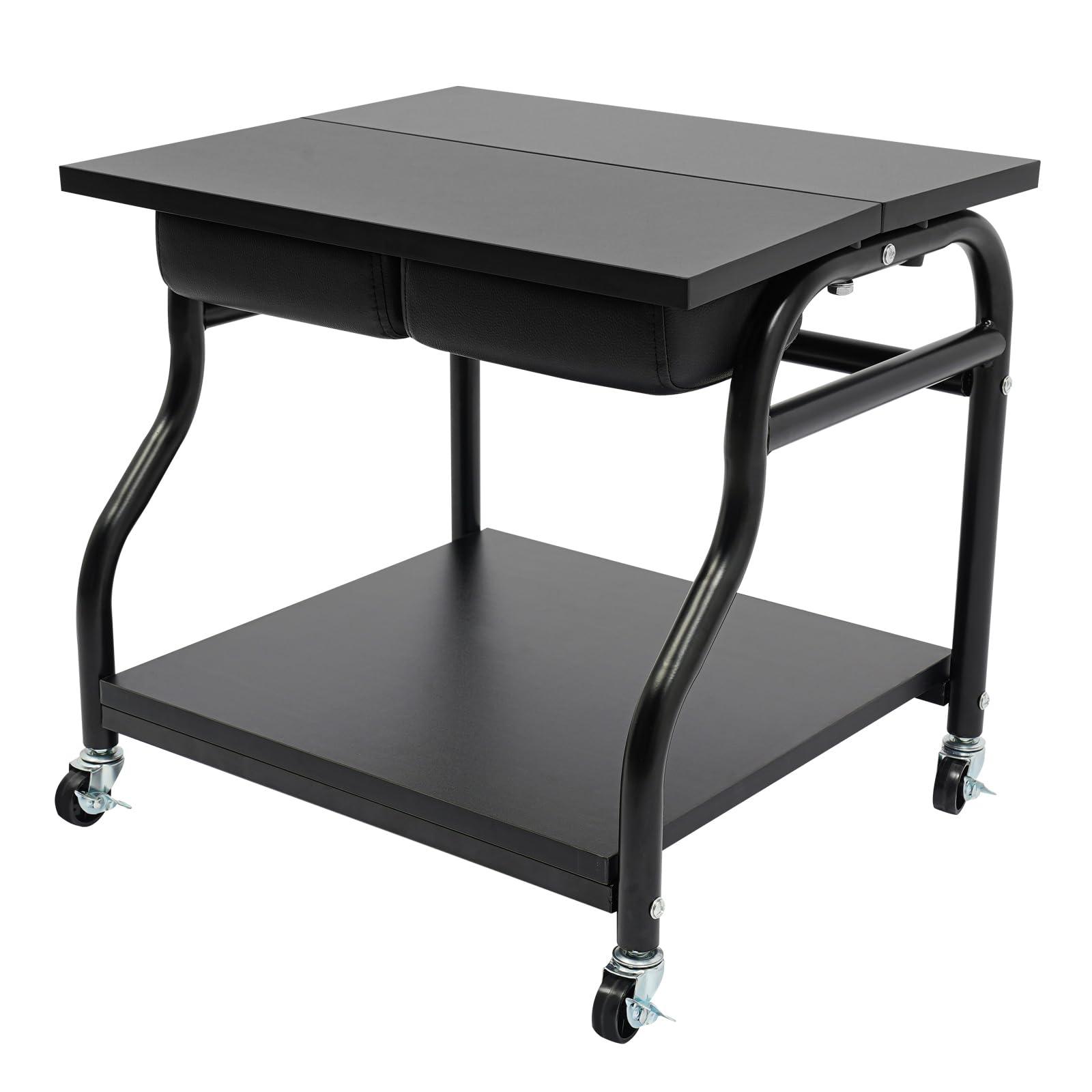 Silla de pedicura móvil con 2 niveles para pedicura, taburete de salón de belleza, reposapiés, reposapiés, reposapiés, salón de belleza y salón de uñas, color negro