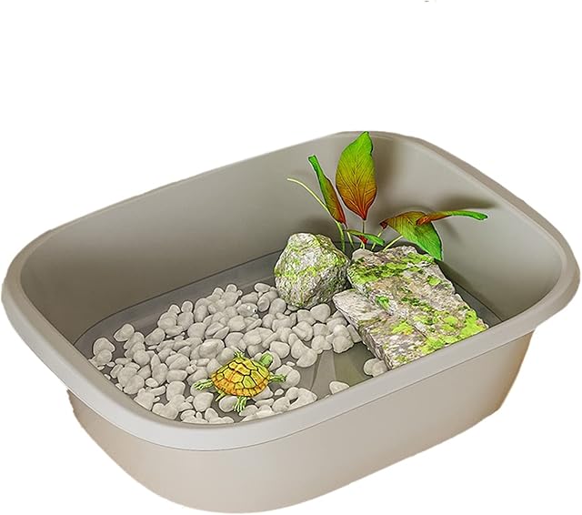 Turtle Tank Aquarium Turtle Ecological Tank Large Terrarium For Domestic Use Brazil Tortoise Tortoise Plastic Amphibious Fish Tank (no Accessories) Turtle Habitat