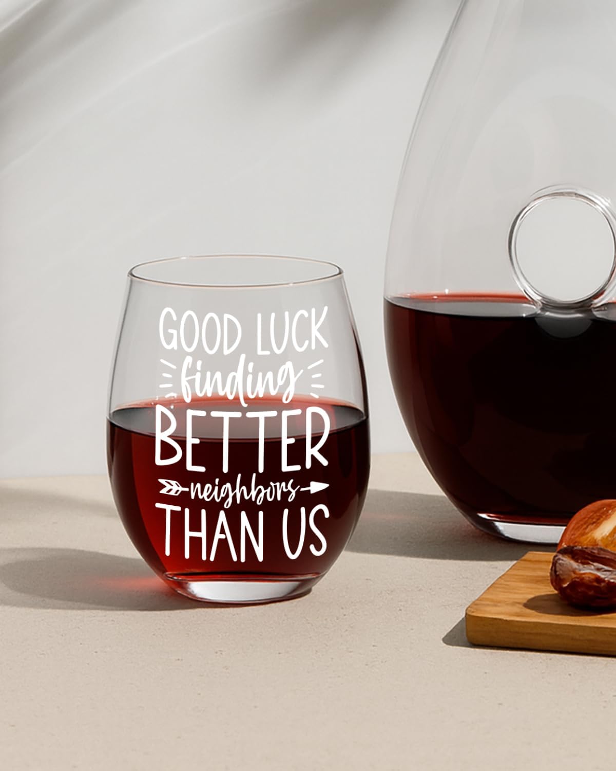Funny Neighbor Gifts for Women, Friends,Good Luck Finding Better Neighbors Than Us Stemless Wine Glass,Housewarming Gifts New Home Gift Ideas Moving Away Gift for Neighbor -120 - Image 4