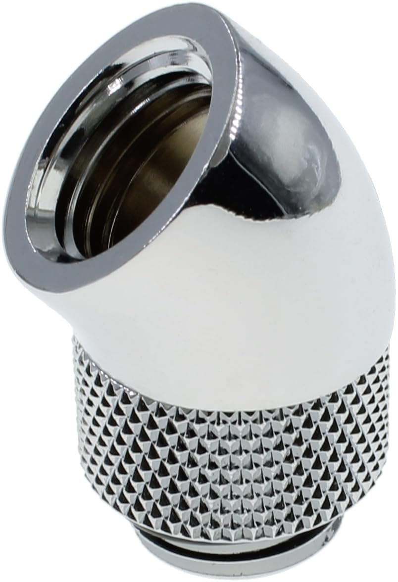 Dracaena.io 6-Pack G1/4 45° Rotary Fitting, M-F, PC Water Cooling, Silver image 2