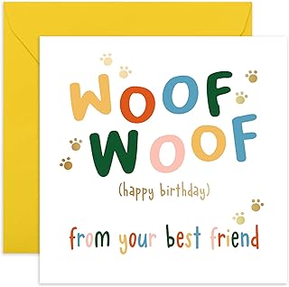 Central 23 - Woof Woof, Happy Birthday' - Cute Funny Birthday Card from Pet Puppy Dog to Owner - For Him Her Men Women Wife Husband Sister Brother Daughter Son Mum Dad - Comes with Fun Stickers