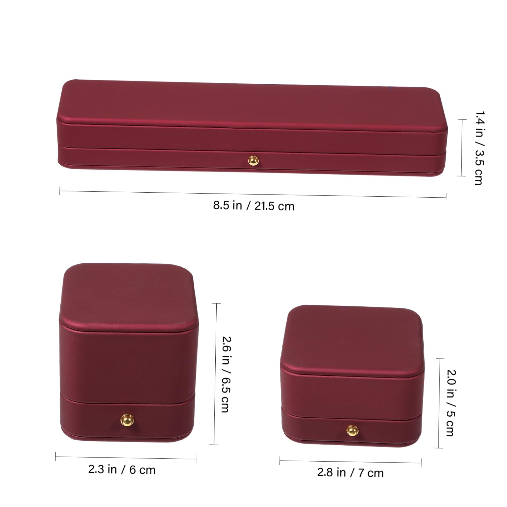 3piezas Joyero Caja Vitrina Estuche Contenedor Guardar Joyas Cuero Sintético Protección